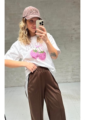 Heavy cotton jersey raspberry tee Bright White A1050140 Ganni 